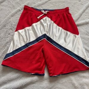 Vintage Reversible Basketball Shorts‎ Red White Navy Chevron Pro Cut 90s Medium